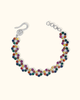 HALO multi tennis bracelet with rainbow CZ stones, rhodium plating - handcrafted men's designer jewellery by Wrong Era