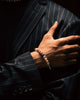 Saint no 7 pearl Bracelet multi colour AAA Crystal pearls and aura beads -  handcrafted men's designer jewellery by Wrong Era