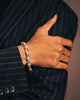 Saint no 9 Pearl Bracelet AAA Crystal pearls and aura beads -  handcrafted men's designer jewellery by Wrong Era