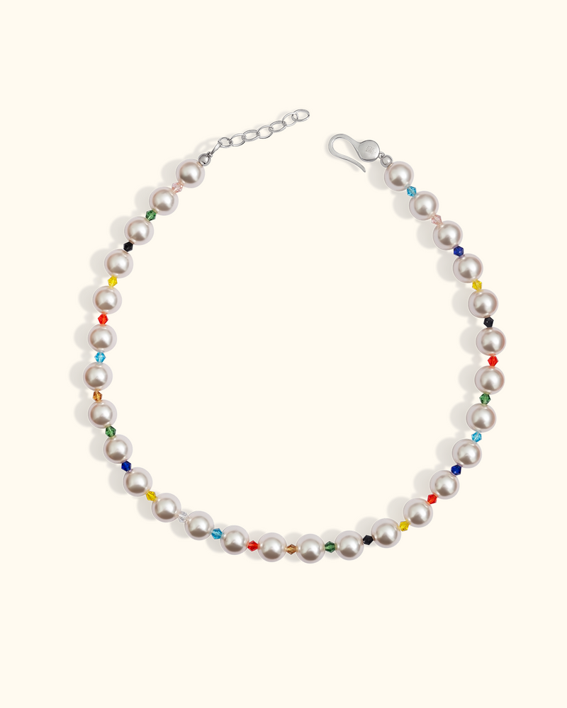 AAA Crystal pearls - Quiet Chaos pearl necklace handcrafted men's designer jewellery by Wrong Era